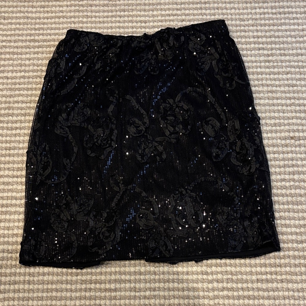 Elegant Black Sequin Mini Skirt